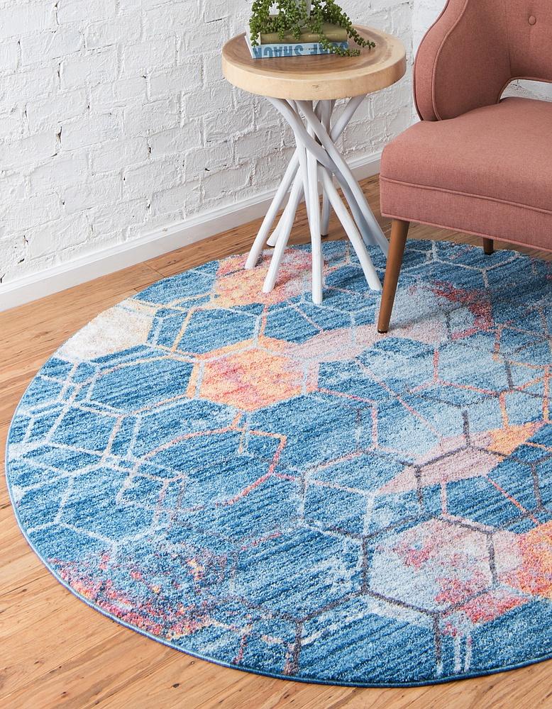 Reuben - Hexagon Pattern Color Blend Rug