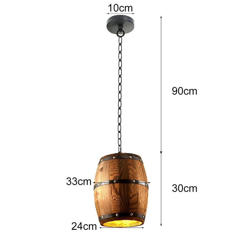 Erato - Hanging Wooden Wine Barrel Light