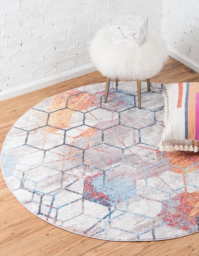 Reuben - Hexagon Pattern Color Blend Rug