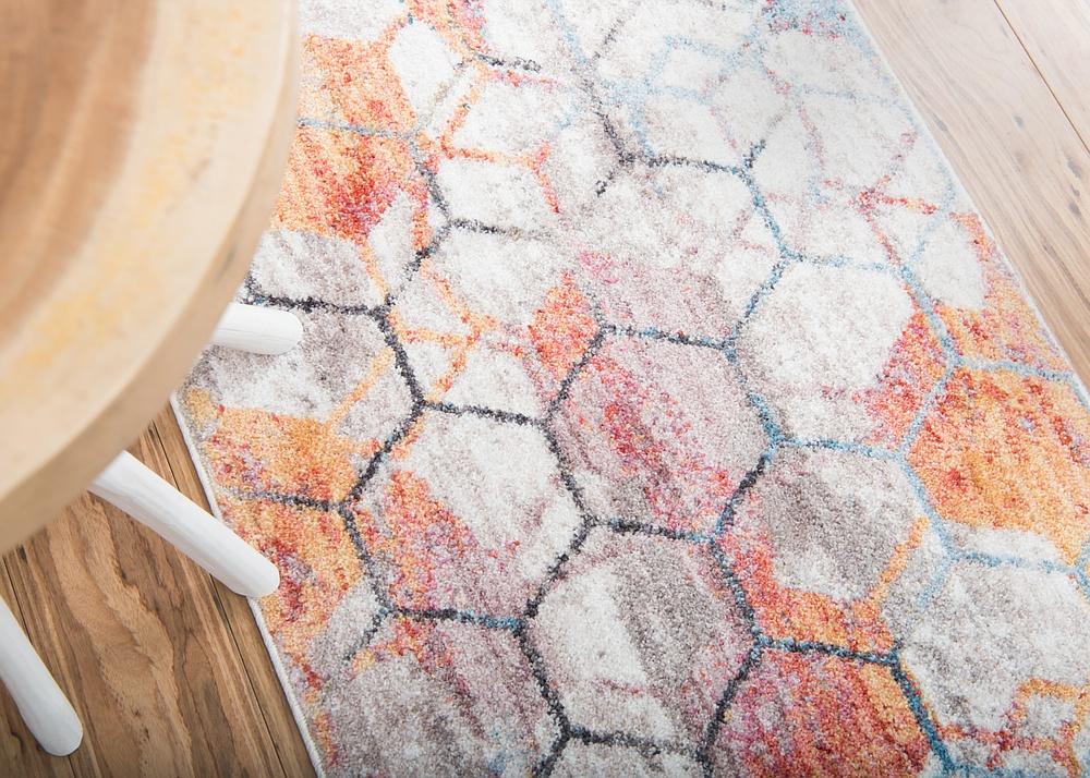 Reuben - Hexagon Pattern Color Blend Rug