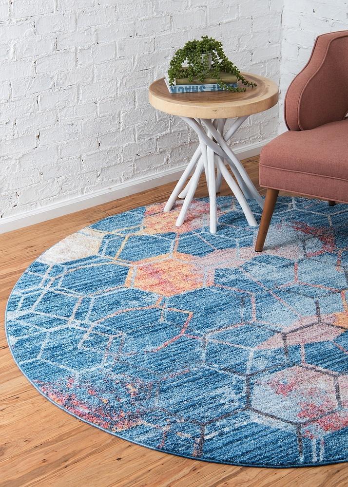 Reuben - Hexagon Pattern Color Blend Rug