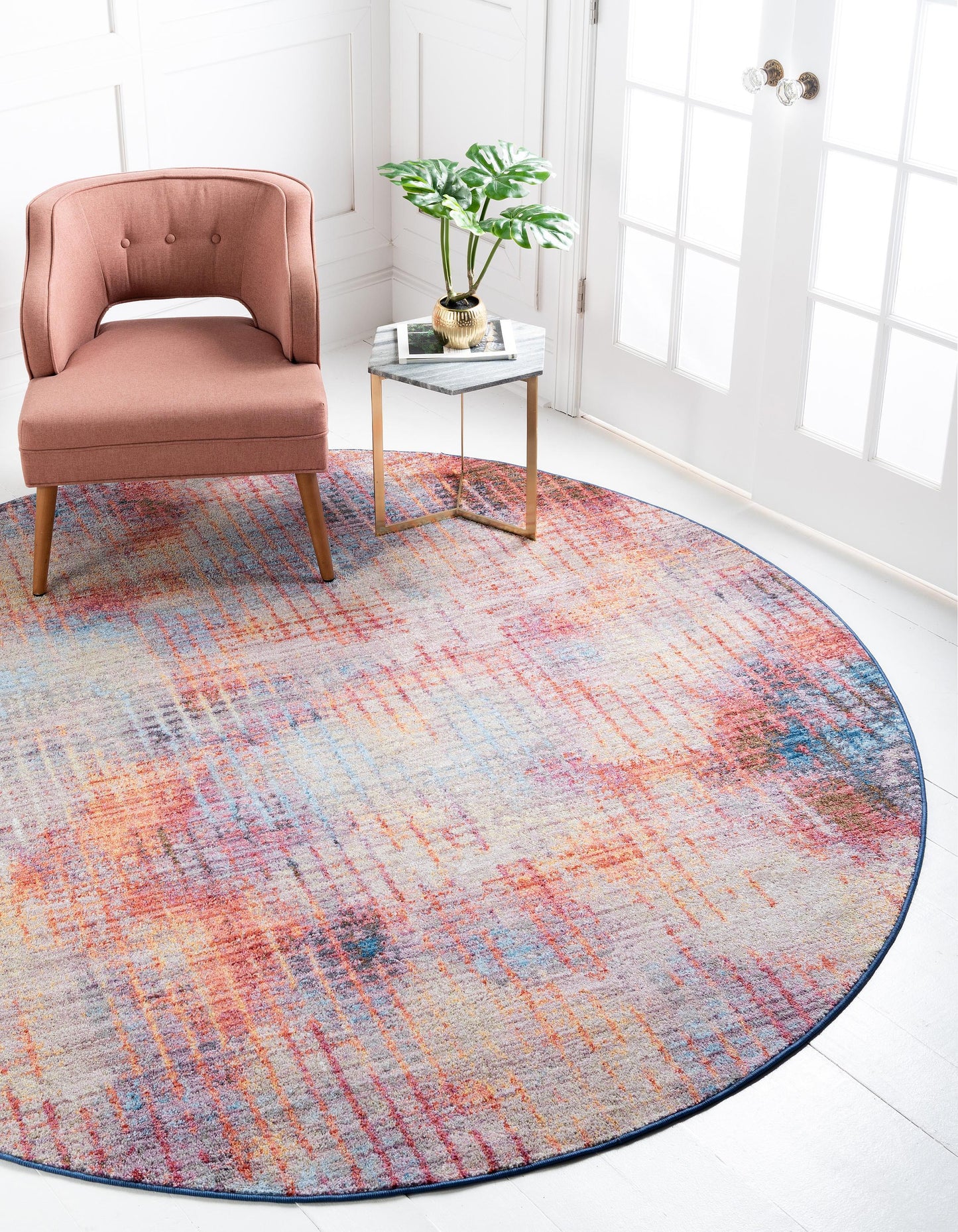 Gaige - Modern Faded Grid Soft Rug