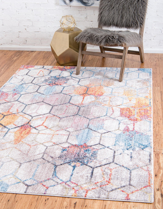 Reuben - Hexagon Pattern Color Blend Rug