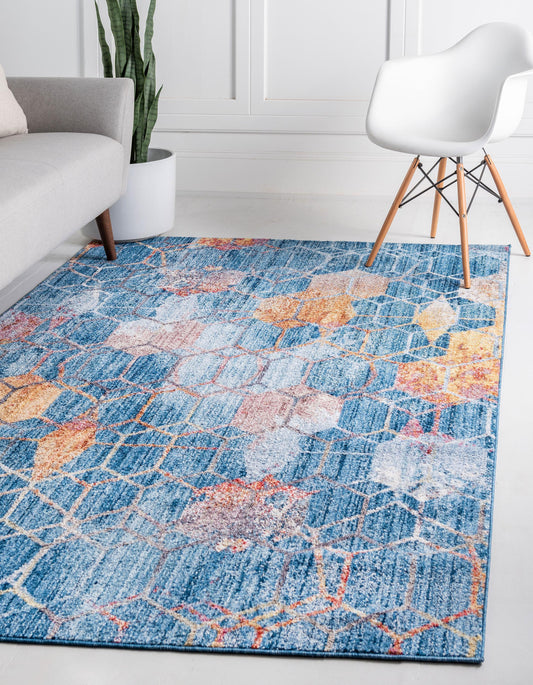 Reuben - Hexagon Pattern Color Blend Rug