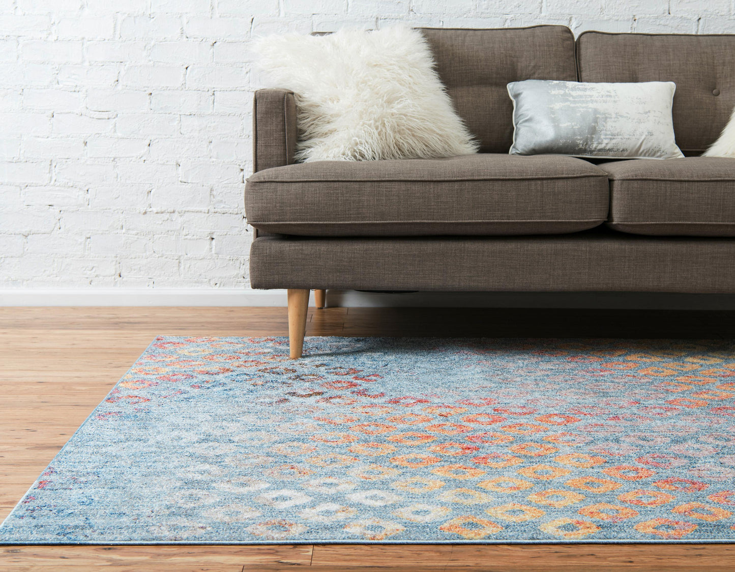 Devan - Rainbow Square Pattern Rug