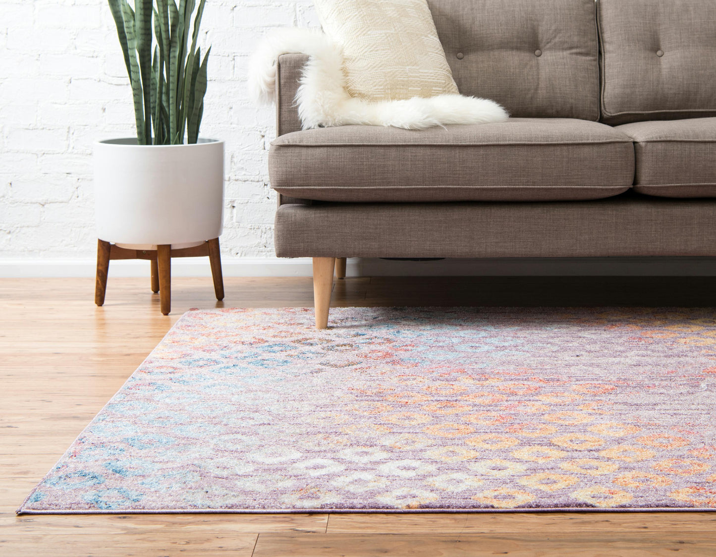 Devan - Rainbow Square Pattern Rug