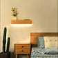 Eliana - Modern Wood Oak Shelf & Lamp
