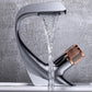 Annetta - Modern Chrome Plated Solid Brass Waterfall Spout Bathroom Faucet