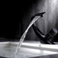 Annetta - Modern Chrome Plated Solid Brass Waterfall Spout Bathroom Faucet