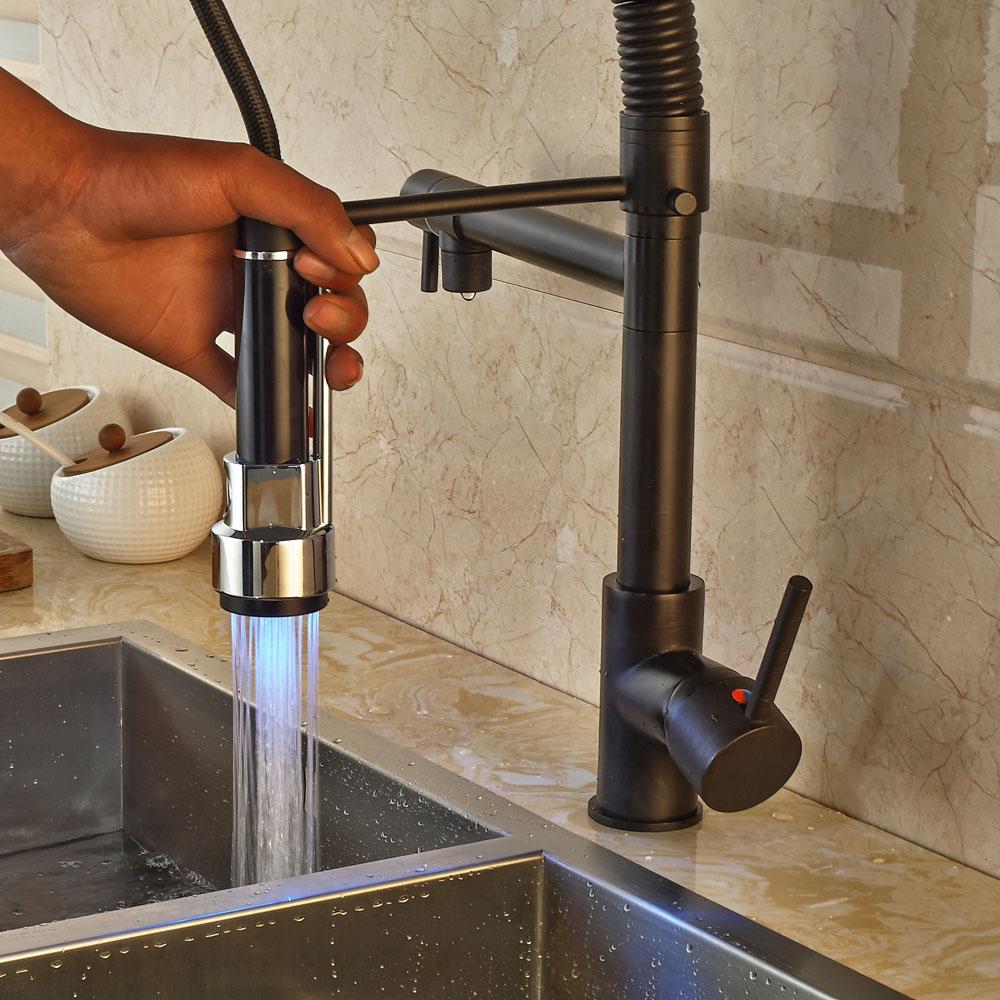 Carylon - LED Kitchen Spring Deck Mounted Faucet