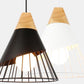 Wooden Base Iron Cage Hanging Nordic Lamp