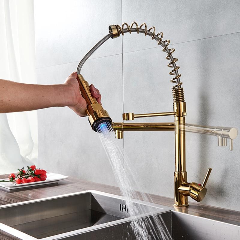 Carylon - LED Kitchen Spring Deck Mounted Faucet