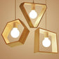 Geometric Hanging Wooden Lights