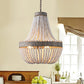 Metis - Vintage Wooden Beaded Round Chandelier