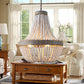 Metis - Vintage Wooden Beaded Round Chandelier