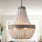 Metis - Vintage Wooden Beaded Round Chandelier
