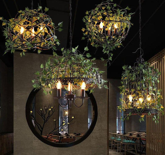 Emory - Vintage Industrial Bird Cage Hanging Lamp